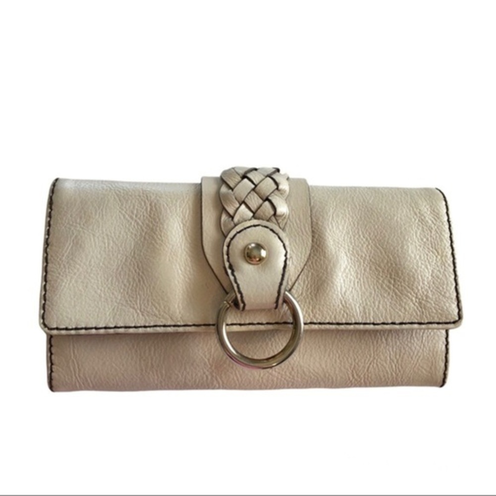 Banana Republic Leather Ivory Clutch Wallet